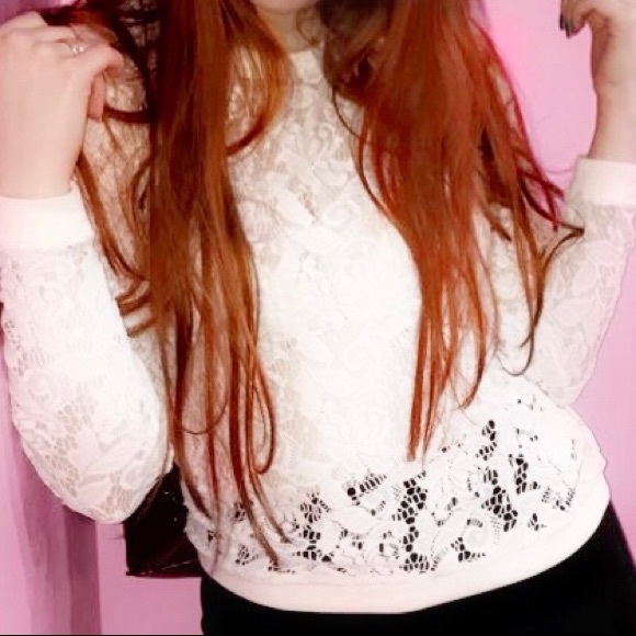 Long sleeve sheer floral top - Picture 4 of 4